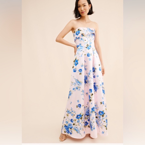 If By Sea Dresses & Skirts - Anthropologie if By Sea Strapless Blue Floral Gown size Medium $129